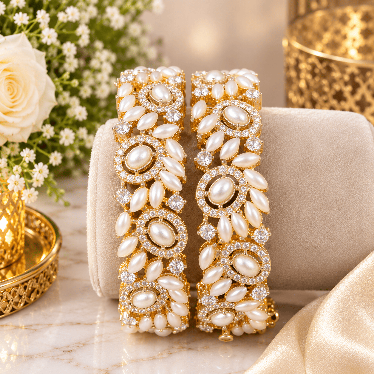 luxury gold and pearl bangles luxury gold and pearl bangles